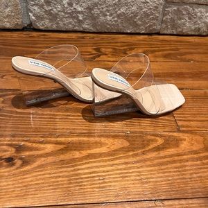 Steve Madden Isa Wedge Slide Sandal in Clear Women’s 7.5 M, new